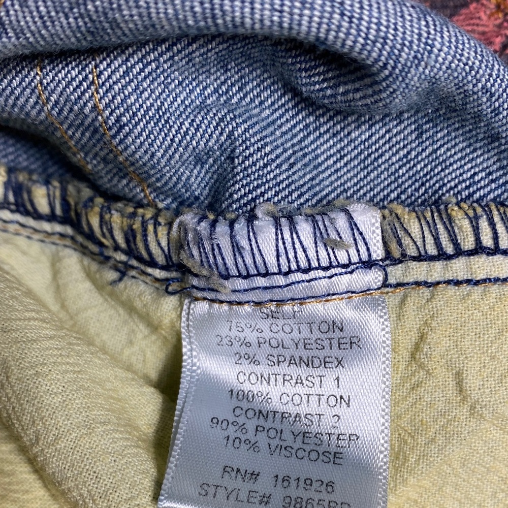 NWT Boho Patchwork Wide Leg Jeans | Floral Plaid Mixed Media Denim - Picture 8 of 9